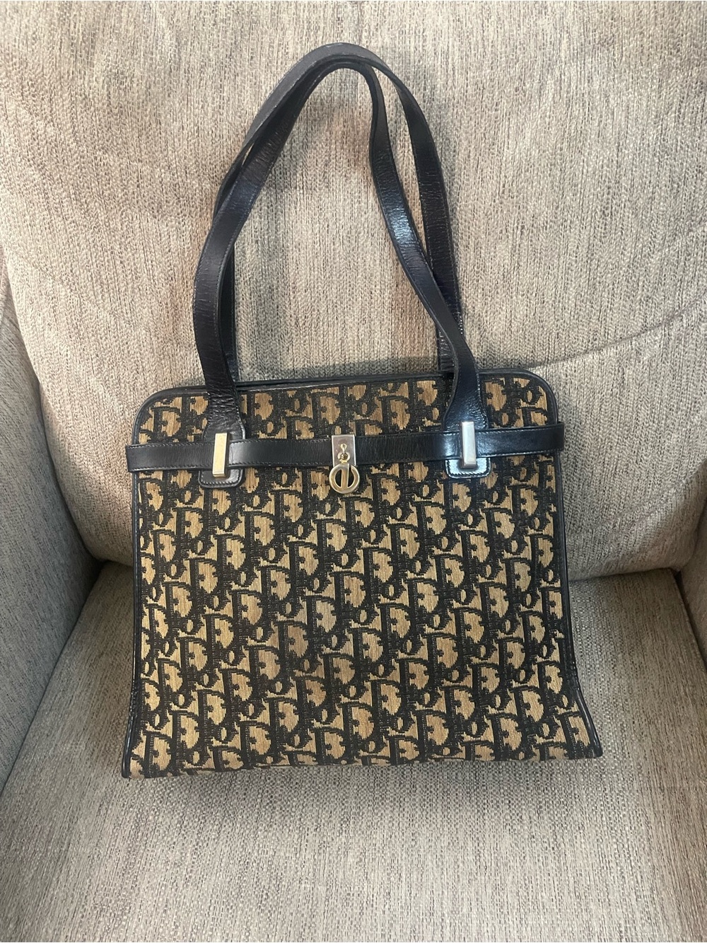 Authentic Vintage Christian Dior Trotter Monogram Shoulder Bag Handbag